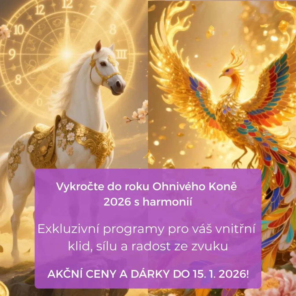 Objevte novoroční balíčky s mantrami a harmoniem pro rok 2026. Získejte vnitřní klid, probuďte svou sílu a naučte se hrát na harmonium. Speciální ceny do 12. ledna.