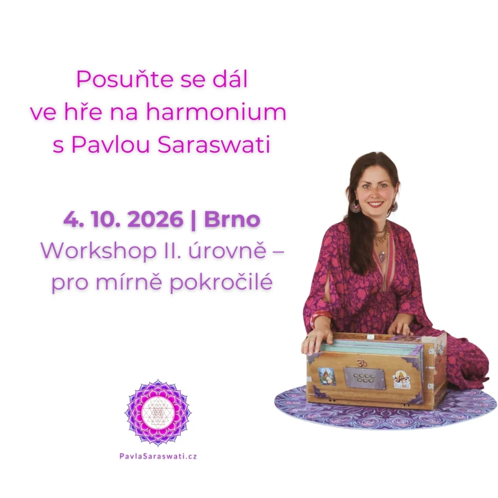 Pokročte ve hře na harmonium. Kurz v Brně 4. 10. 2026 s Pavlou Saraswati