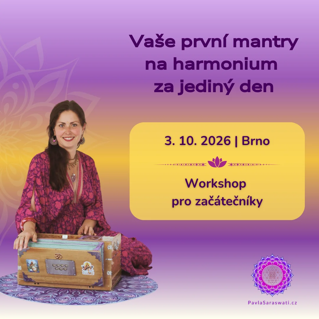 Workshop hry na harmonium s Pavlou Saraswati v Brně.