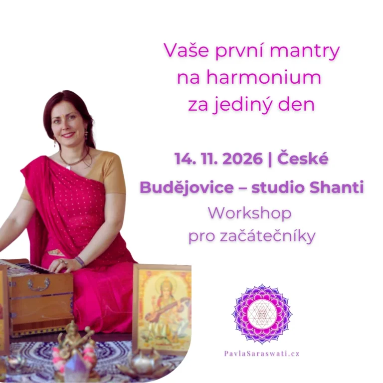 Workshop hry na harmonium pro začátečníky | České Budějovice 14. 11. 2026 | Naučte se zahrát 5 manter za jediný den bez not a bez předchozích zkušeností | S Pavlou Saraswati | Zbývají poslední místa – rezervujte zde: https://pavlasaraswati.cz/harmonium-kurzy/