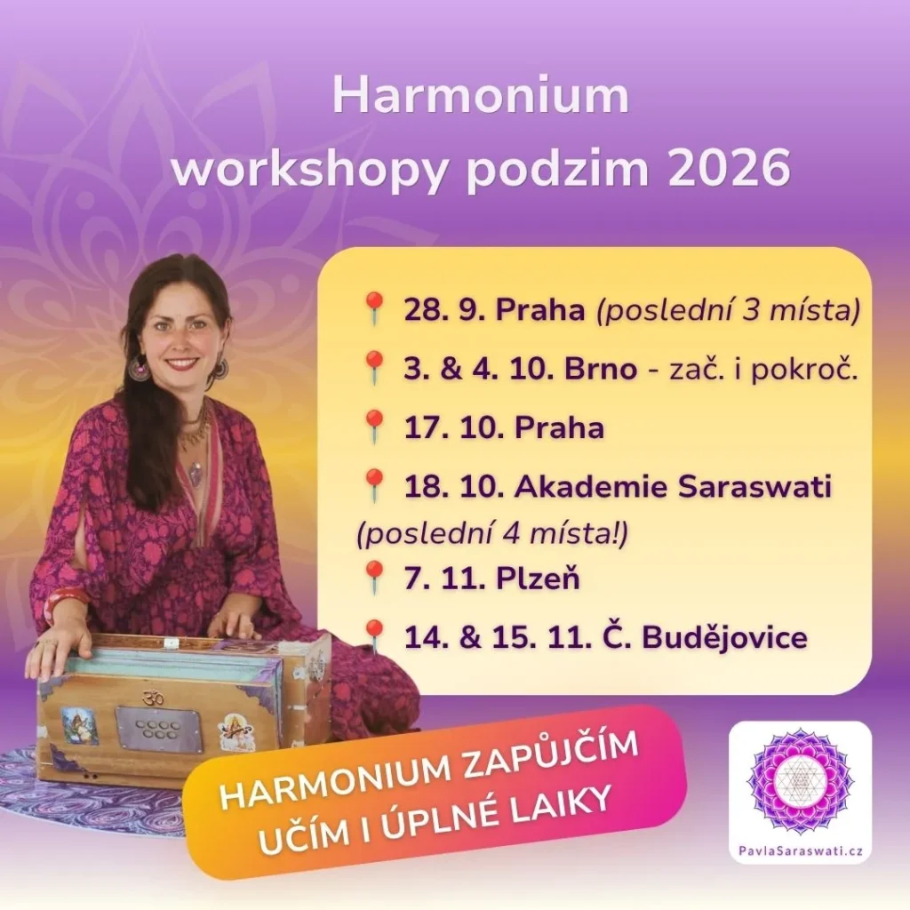 Workshopy hry na harmonium s Pavlou Saraswati | Praha | Brno | Plzeň | České Budějovice
