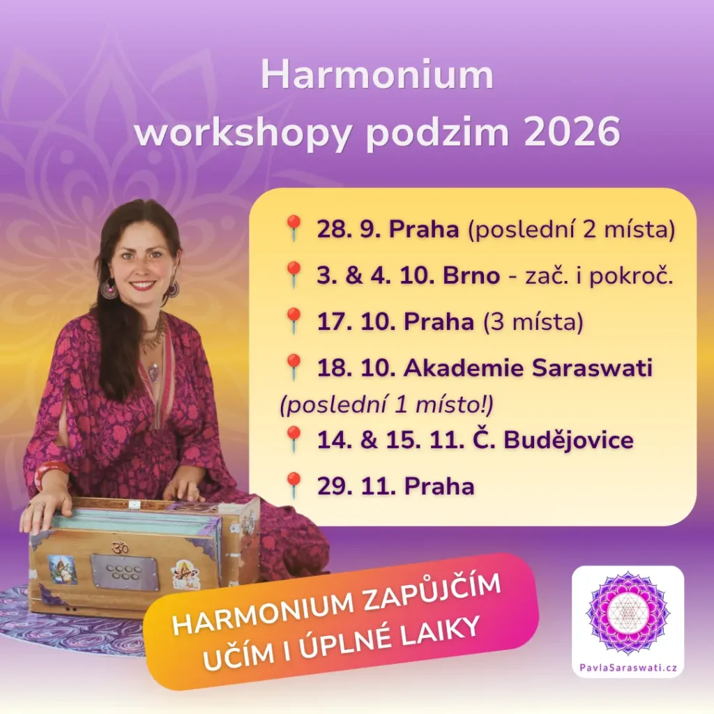 Workshopy hry na harmonium s Pavlou Saraswati | Praha | Brno | České Budějovice